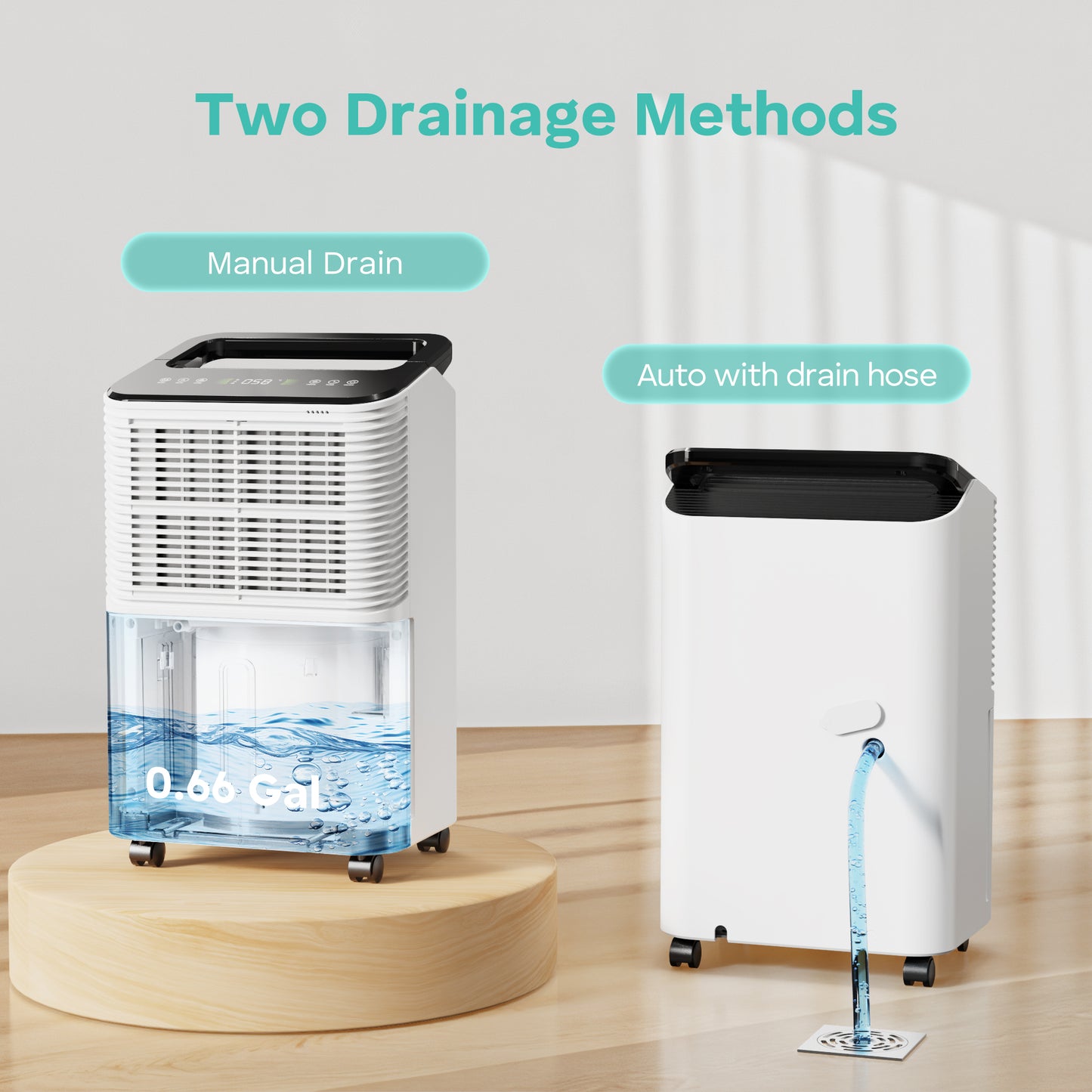 TABYIK 12 Pint Dehumidifier,Dehumidifier for Basements,Home,Large Room,Bathroom,Auto Mode with Drain Hose,Smart Humidity Control,2.3L Water Tank,up to 1500 Sq.ft