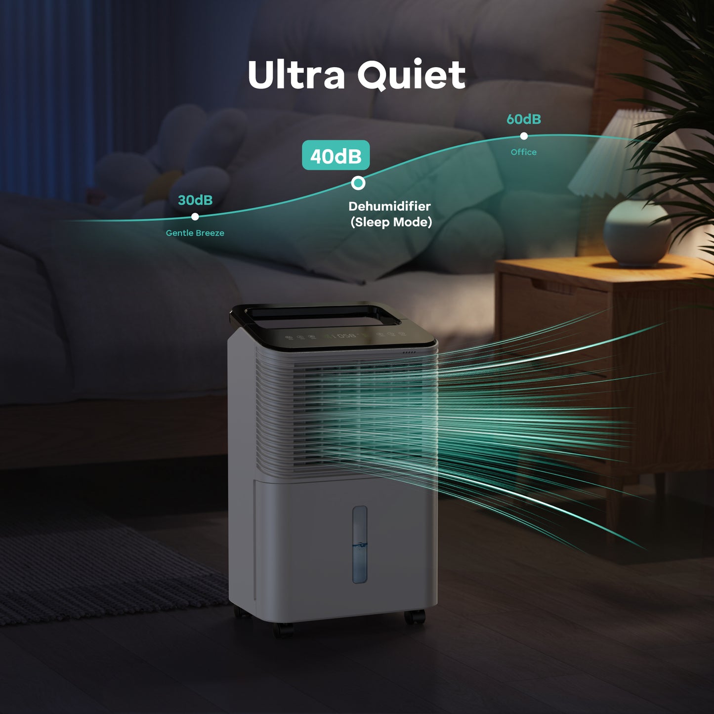 TABYIK 12 Pint Dehumidifier,Dehumidifier for Basements,Home,Large Room,Bathroom,Auto Mode with Drain Hose,Smart Humidity Control,2.3L Water Tank,up to 1500 Sq.ft