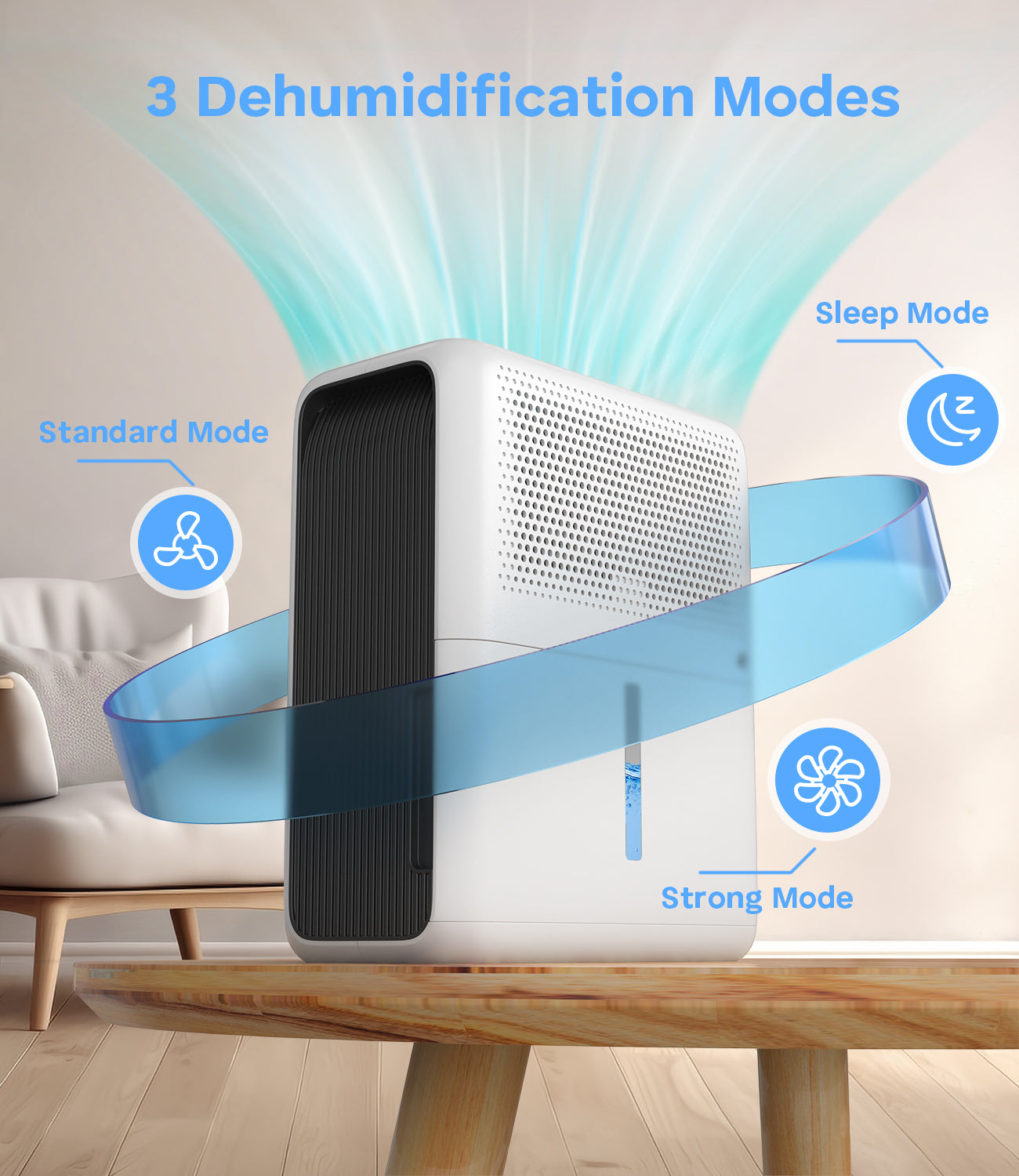 TABYIK Dehumidifiers for Home, 101oz Dehumidifier & 2pack Rechargeable Dehumidifying Boxes - Auto Shut Off Auto Defrost Quiet Dehumidifiers for Bathroom Room Wardrobe Closet Trailer RV